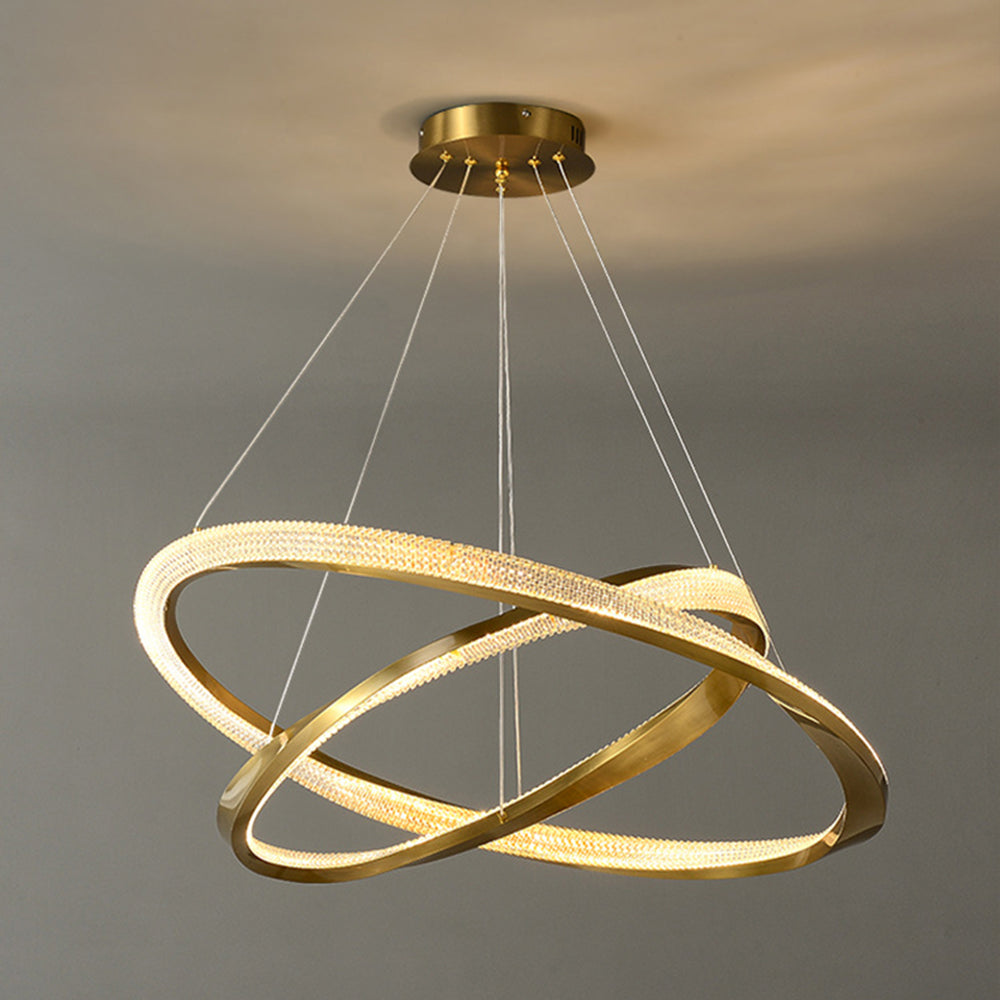 Alonza Minimalist  Ring Spiral Shape Metal Pendant Light,Gold