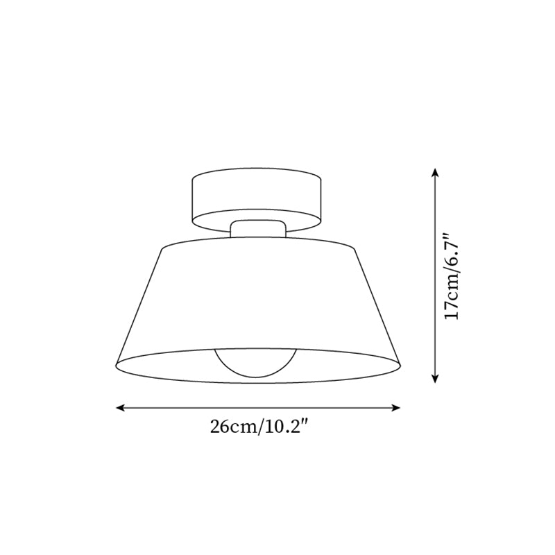 Moderne vlakke plafondlamp met metalen plafondkap in minimalistisch ontwerp
