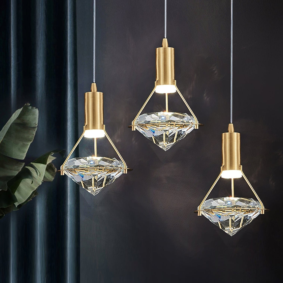 Cira hanglamp messing Kristal Elegant