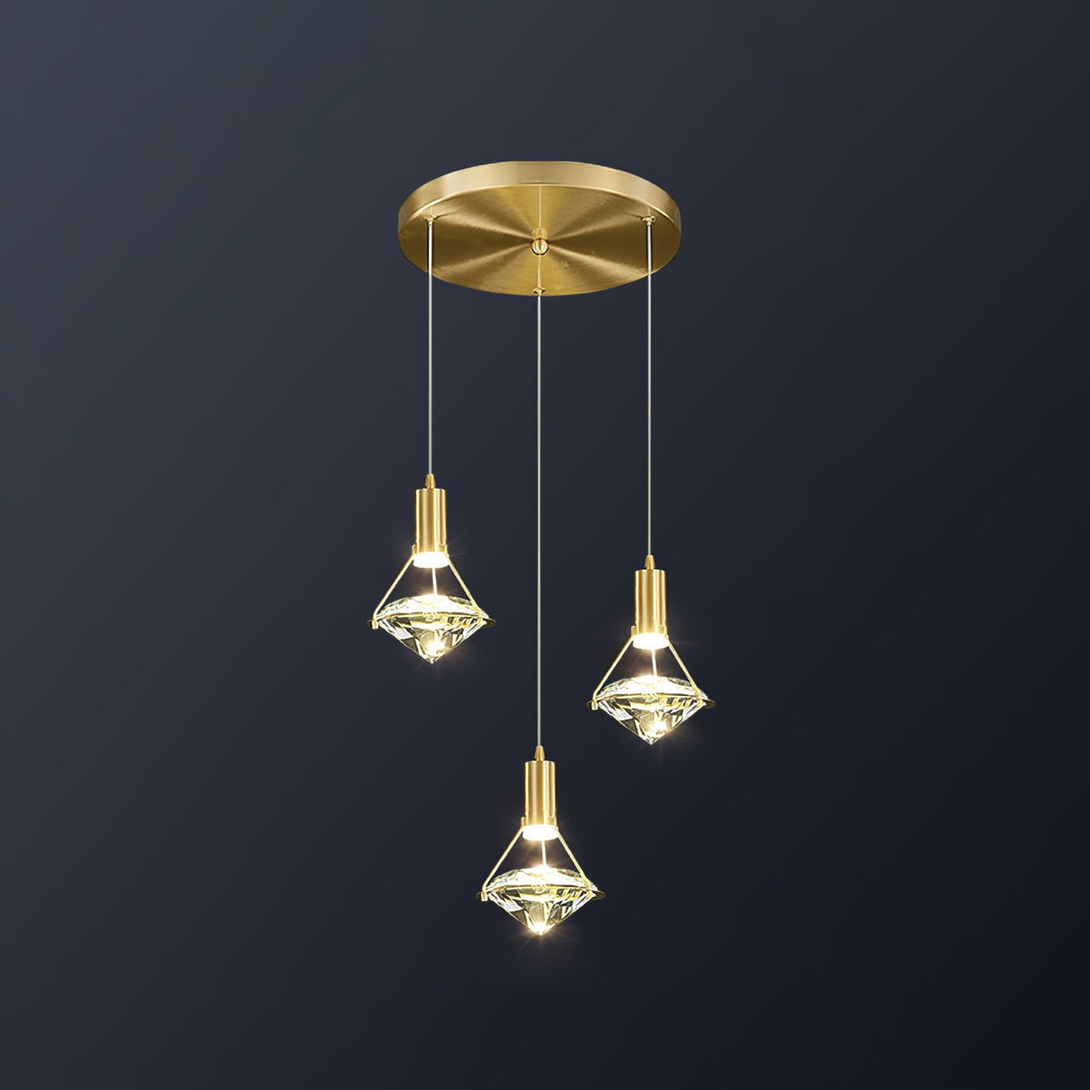 Cira hanglamp messing Kristal Elegant