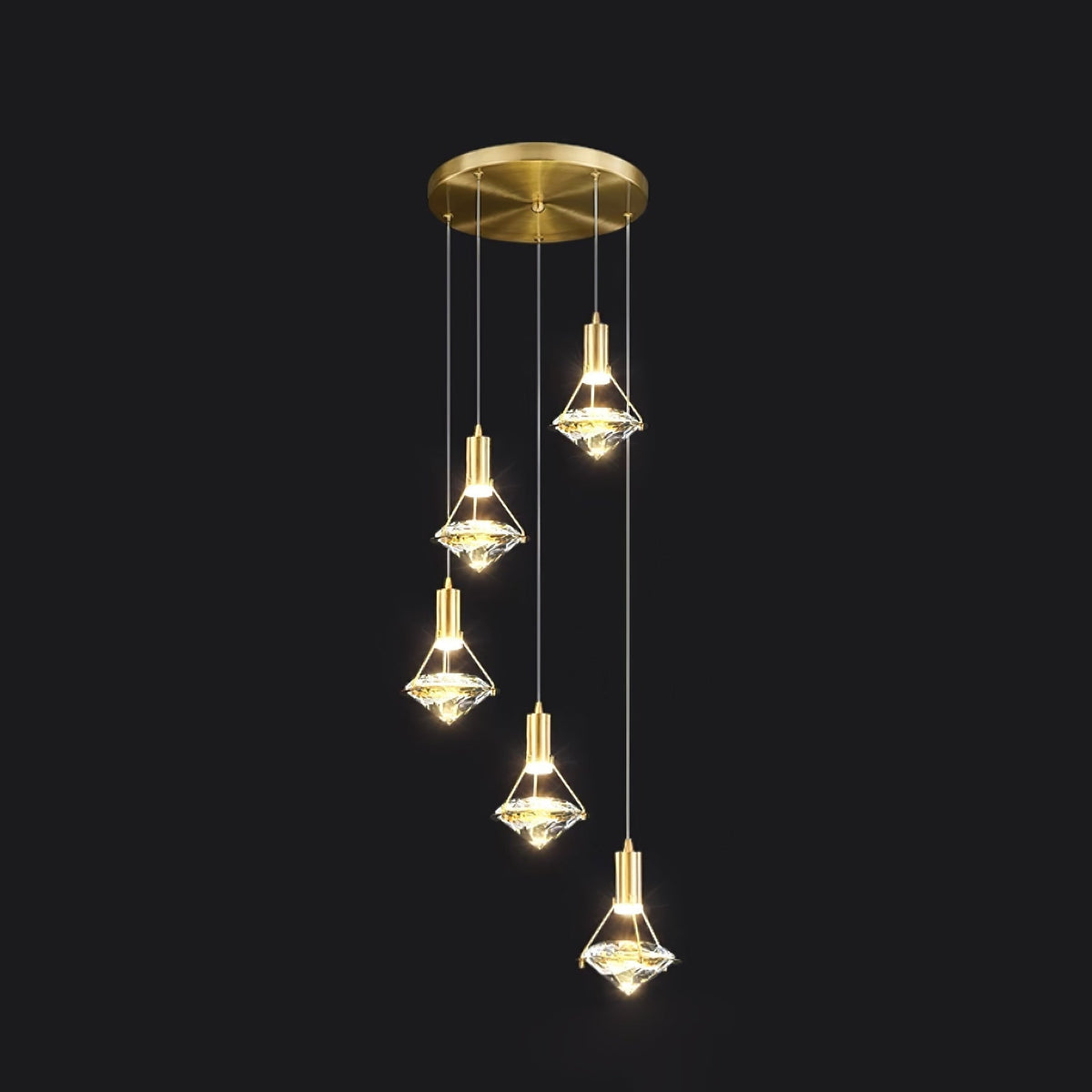 Cira hanglamp messing Kristal Elegant