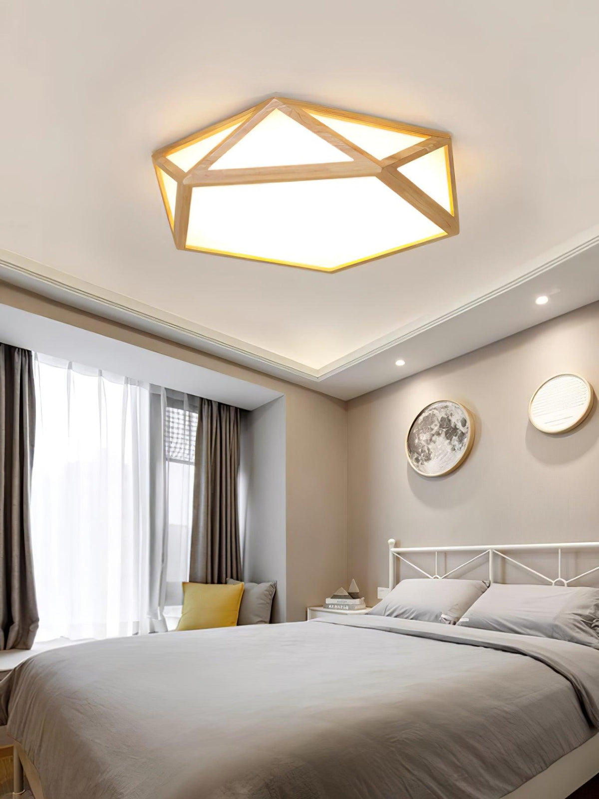 Syleneria plafondlamp houten diamant geometrisch modern