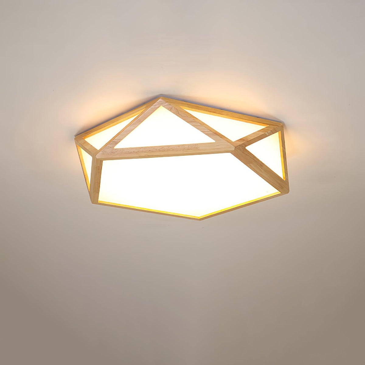 Syleneria plafondlamp houten diamant geometrisch modern