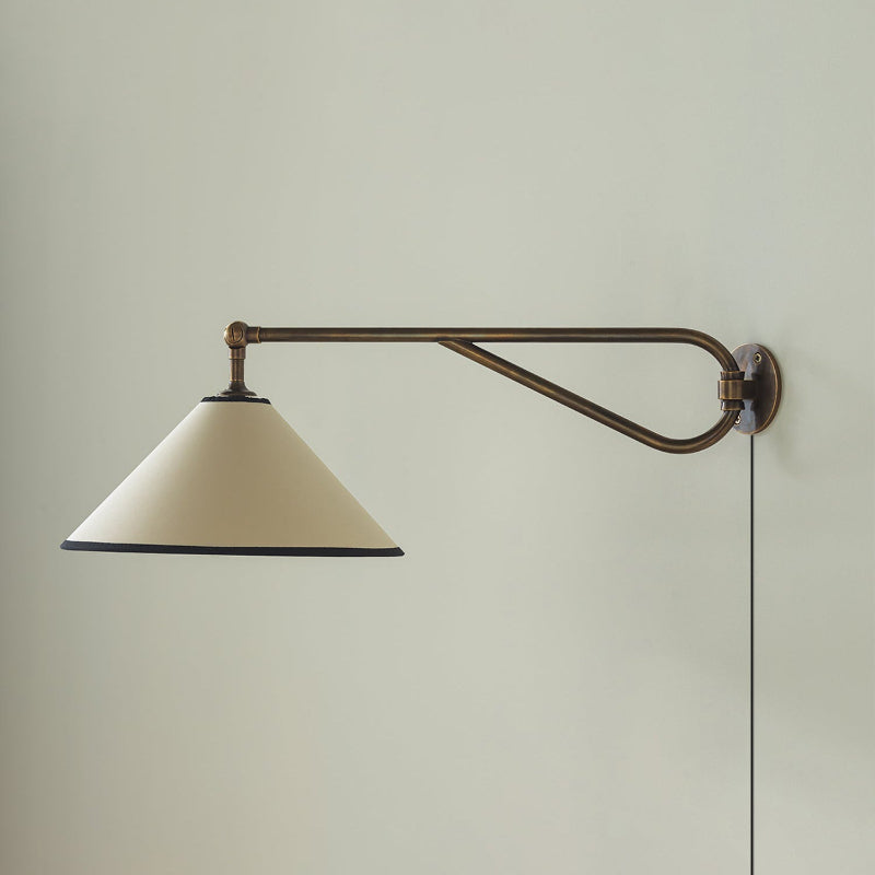 Renalaria wandlamp stoffen kap vintage met stekker voor woonkamer