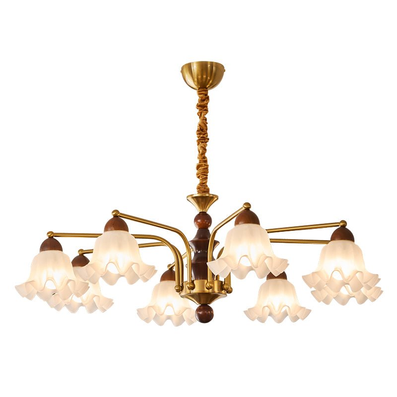 Lylaeen elegantie Vintage glas Hout Kroonluchter