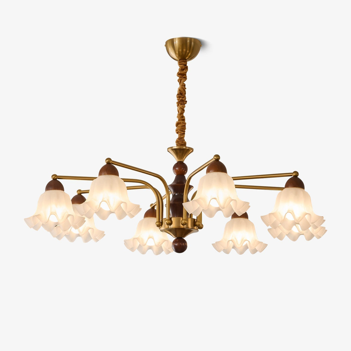 Lylaeen elegantie Vintage glas Hout Kroonluchter