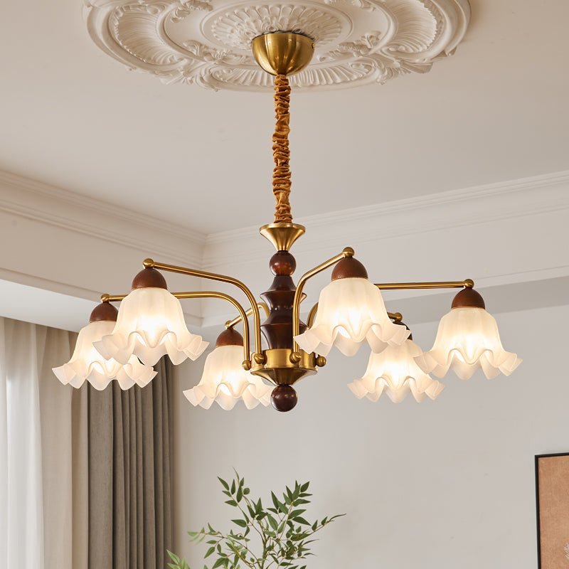 Lylaeen elegantie Vintage glas Hout Kroonluchter