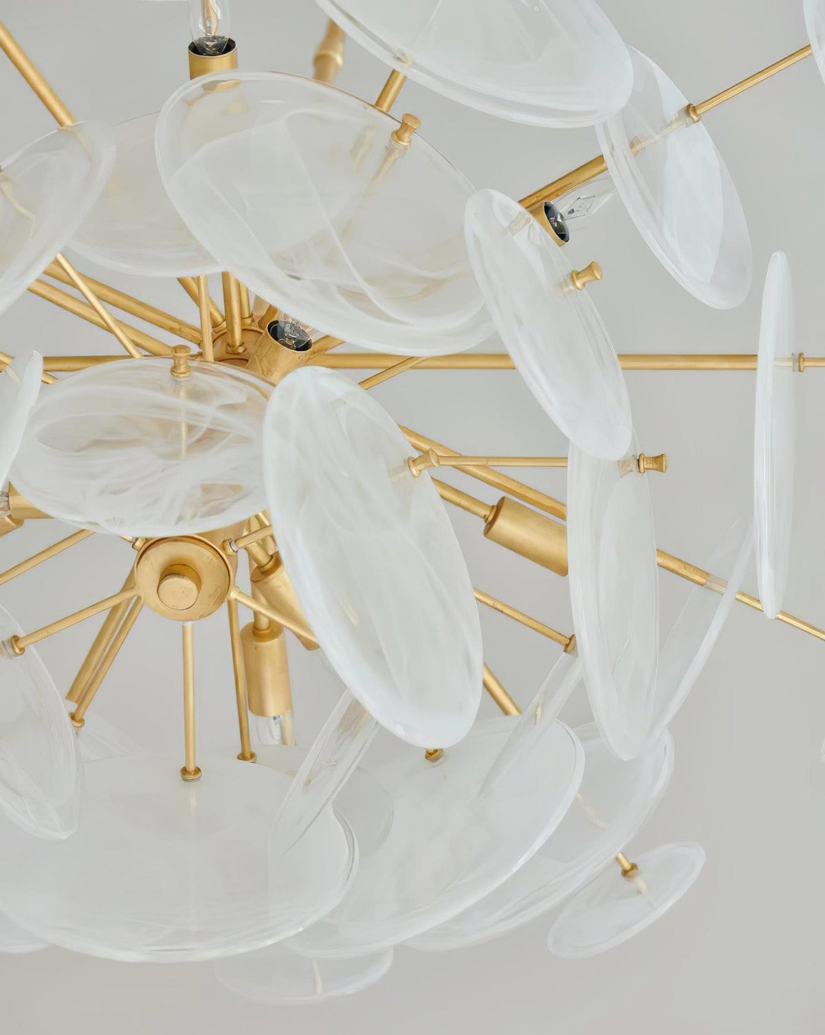 Ael Postmodern luxe Discs messing Kroonluchter met Glazen Lampenkap