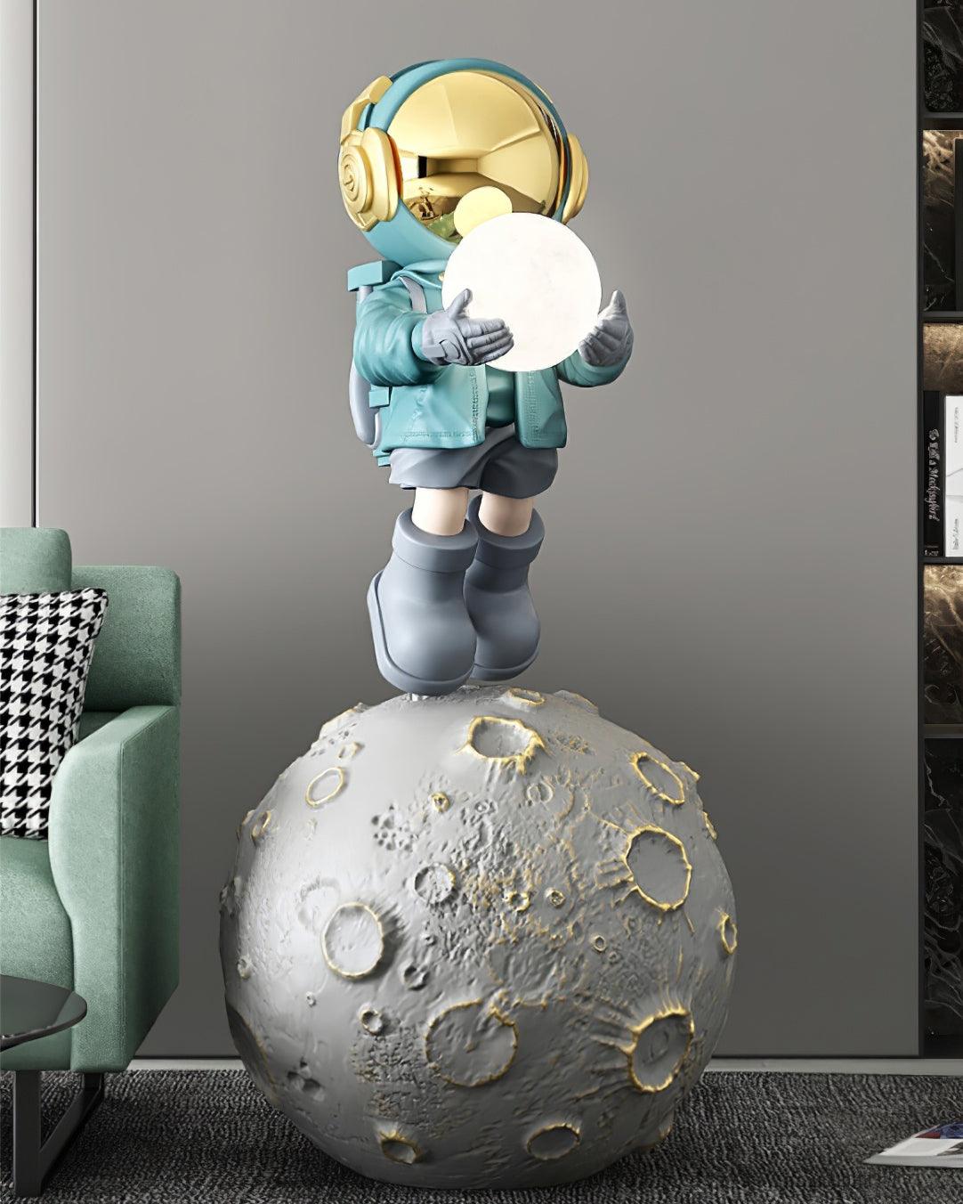 Lucelora moderne vloerlamp van hars in blauw