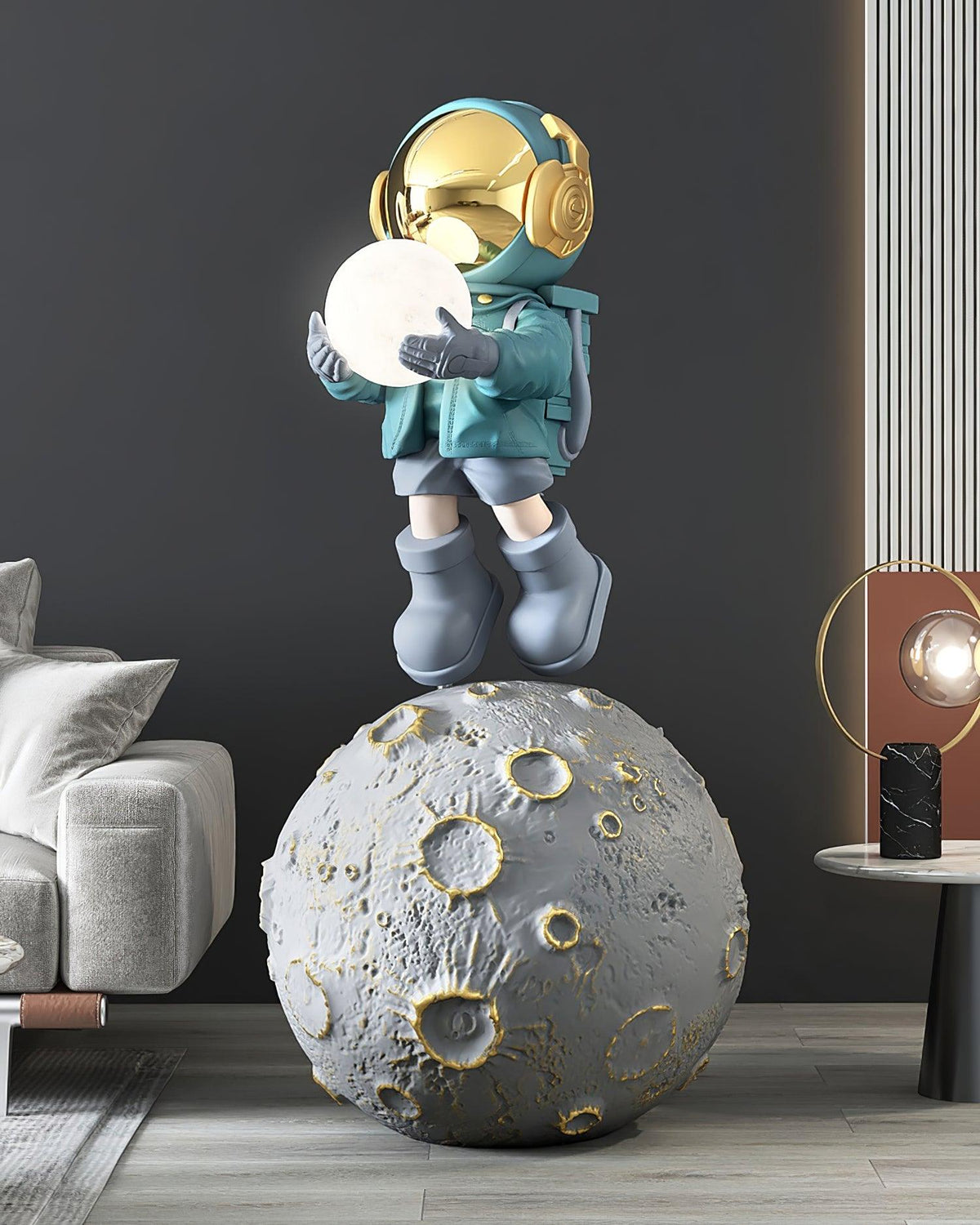 Lucelora moderne vloerlamp van hars in blauw