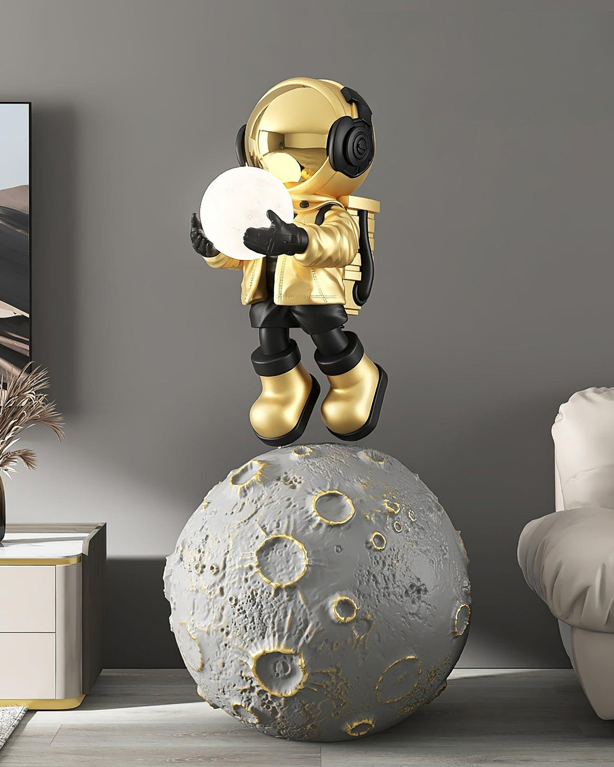 Lucelora moderne vloerlamp van hars in blauw