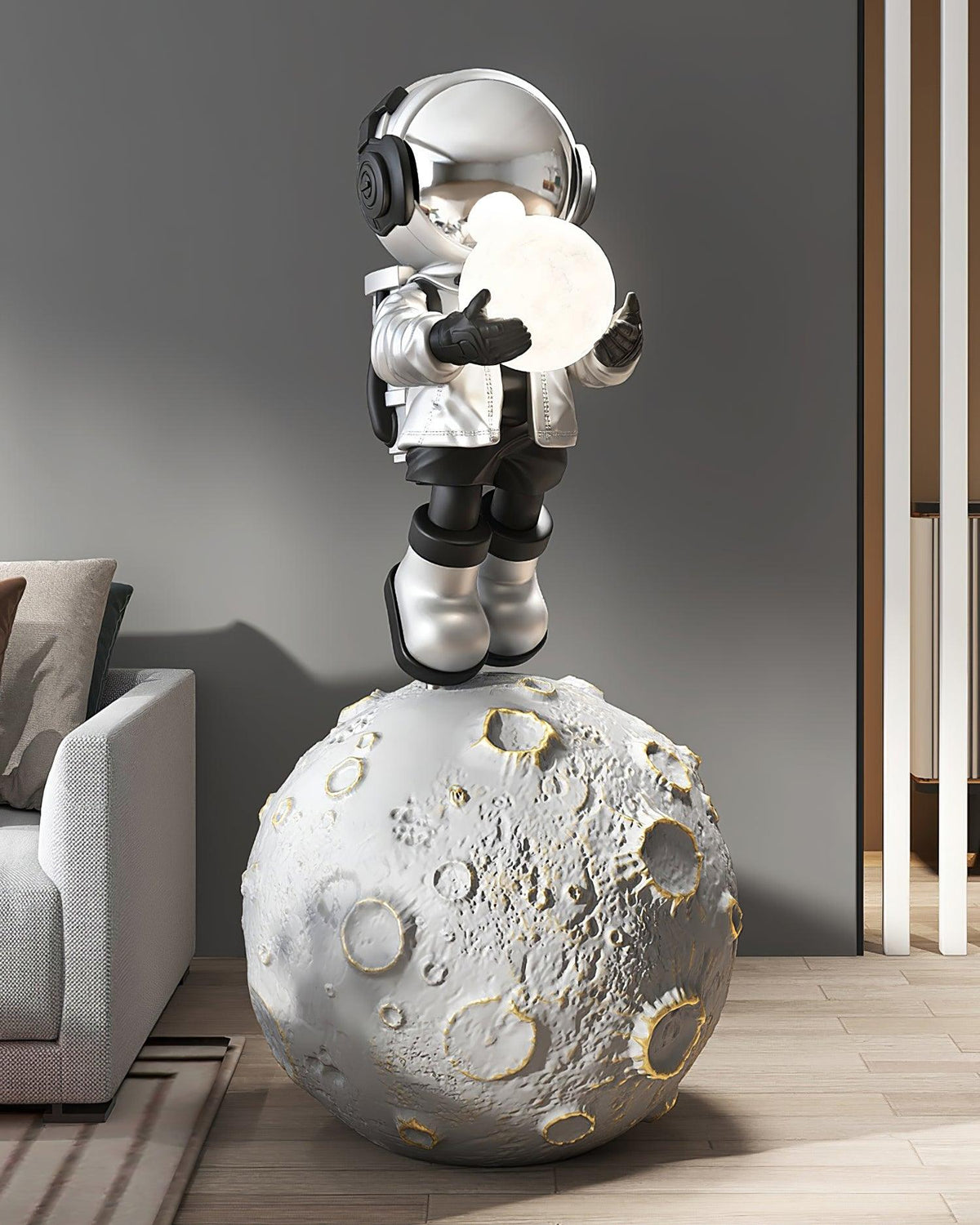 Lucelora moderne vloerlamp van hars in blauw