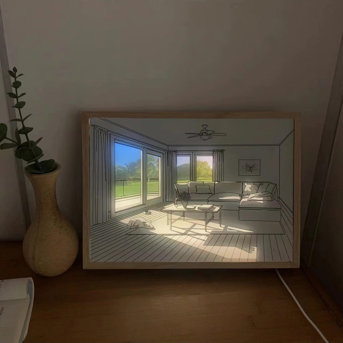 Sunbathing muurkunstlamp