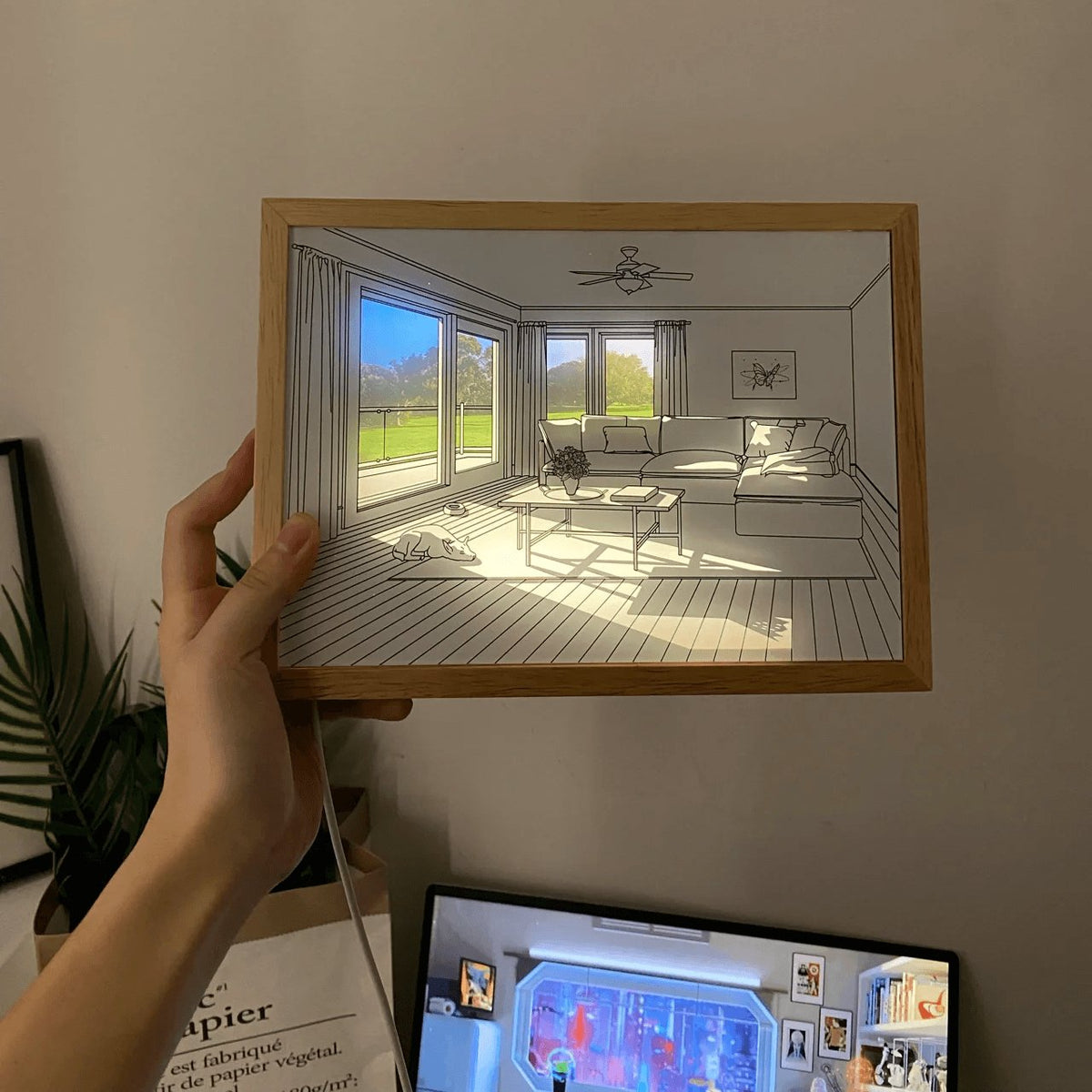 Sunbathing muurkunstlamp