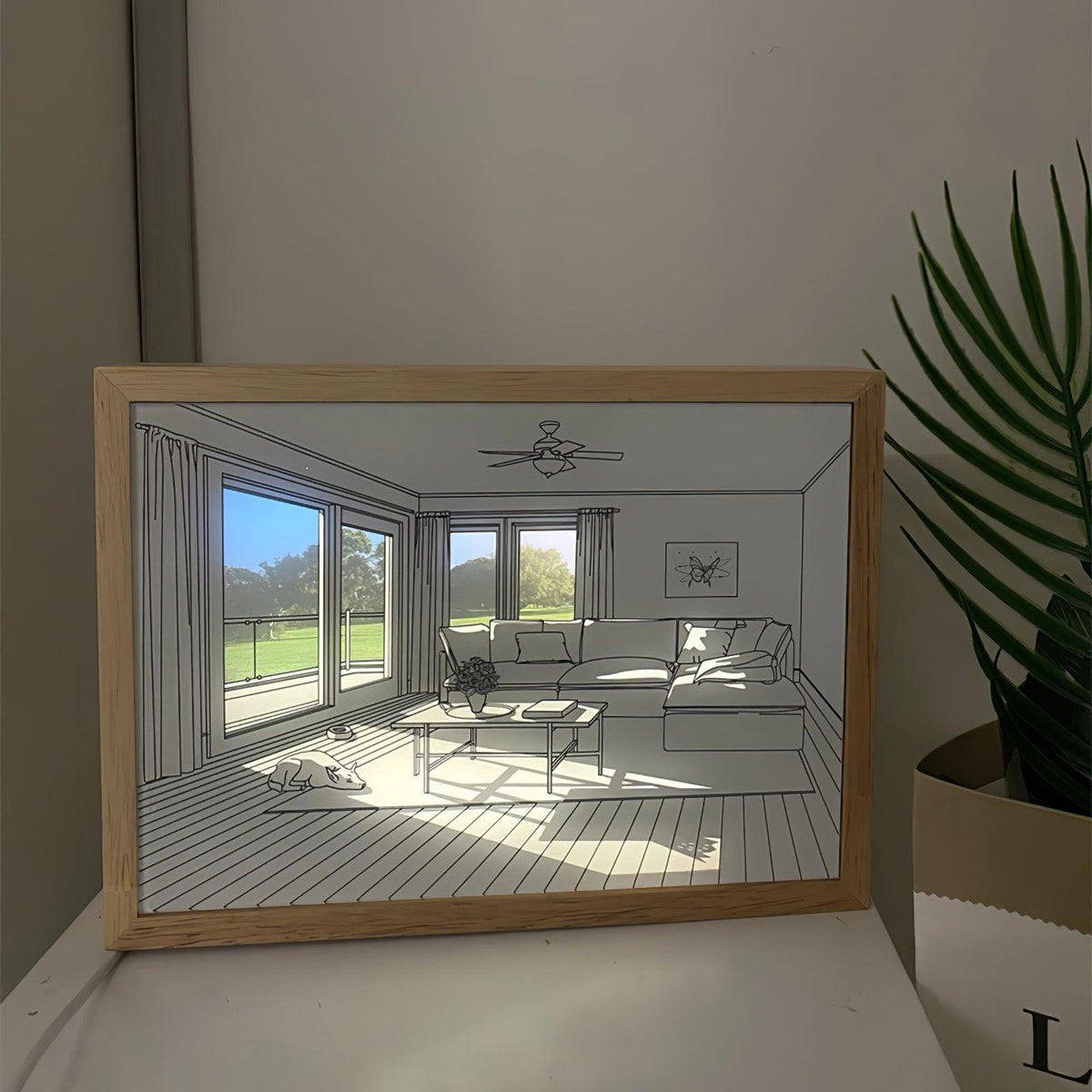 Sunbathing muurkunstlamp