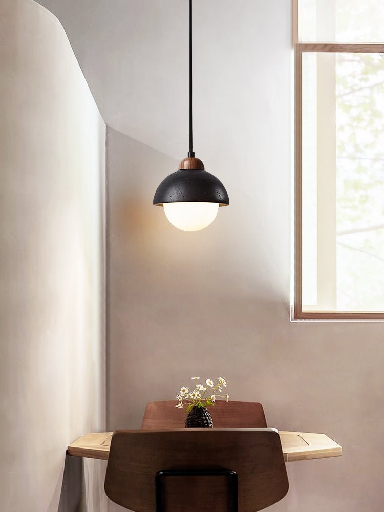 Tavoria Eenvoudig Domewood Zwart Travertin Hanglamp