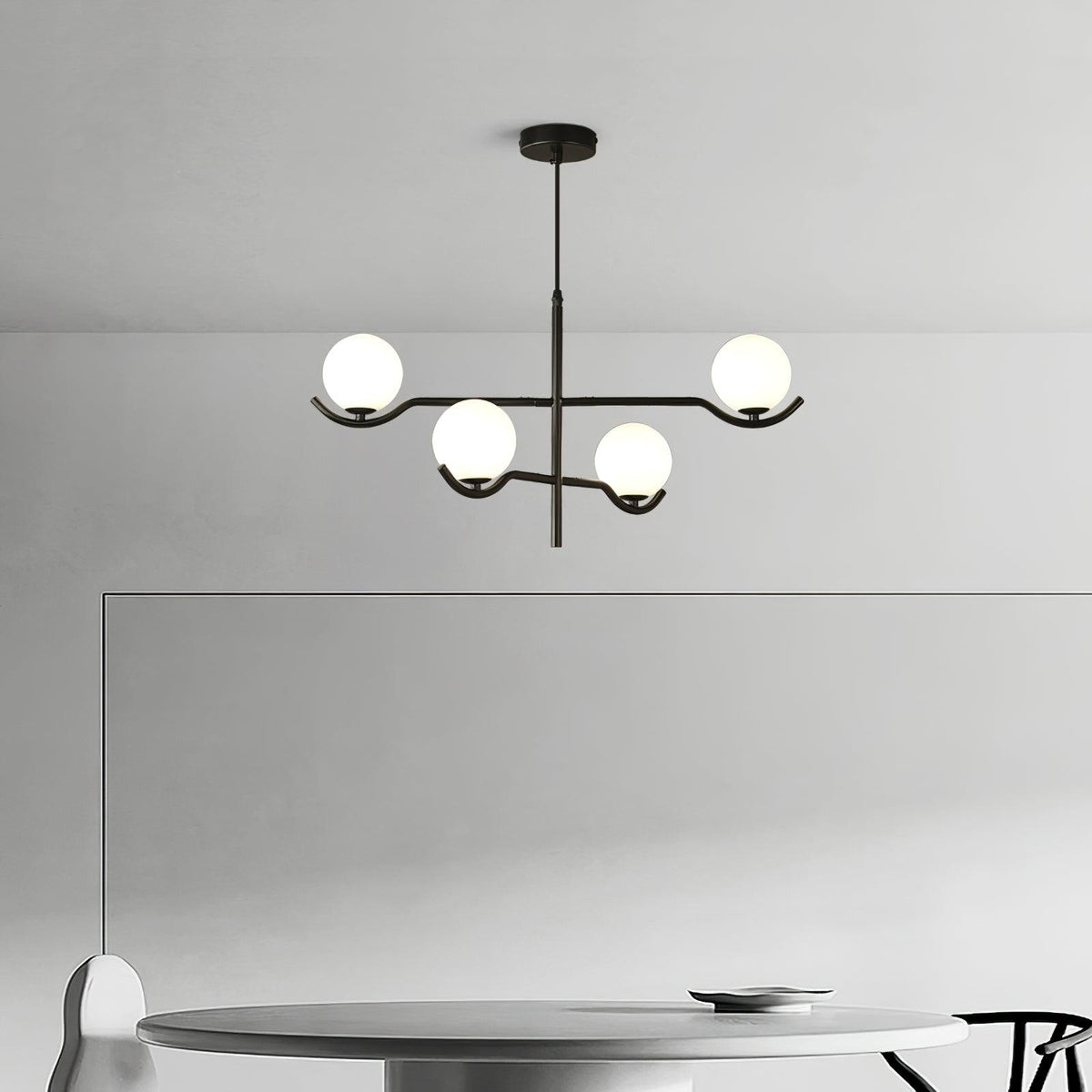 Kominex hanglamp met zwart glasframe