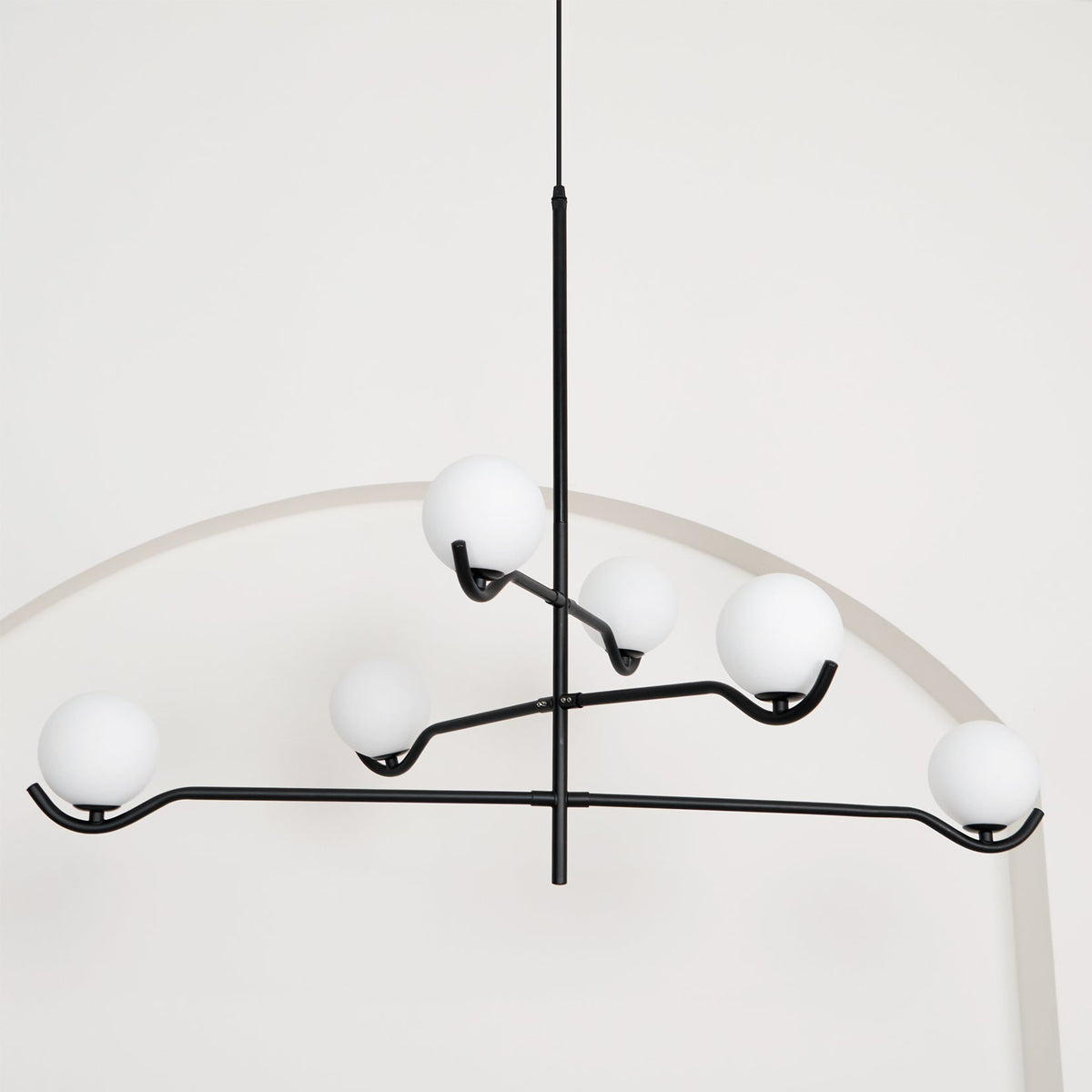 Kominex hanglamp met zwart glasframe