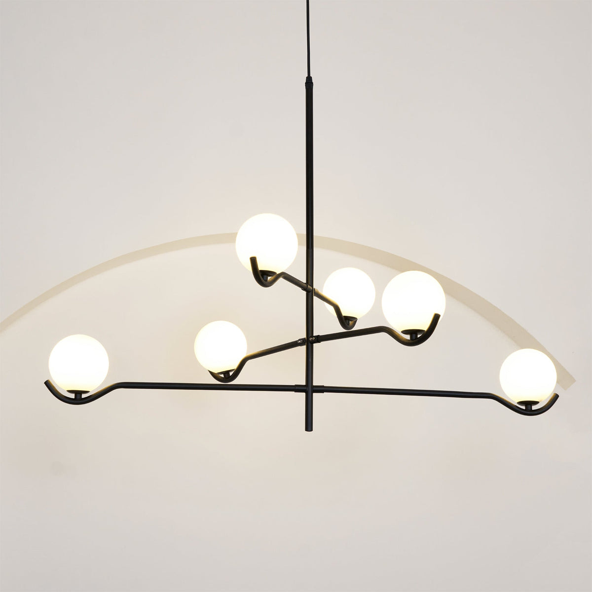 Kominex hanglamp met zwart glasframe