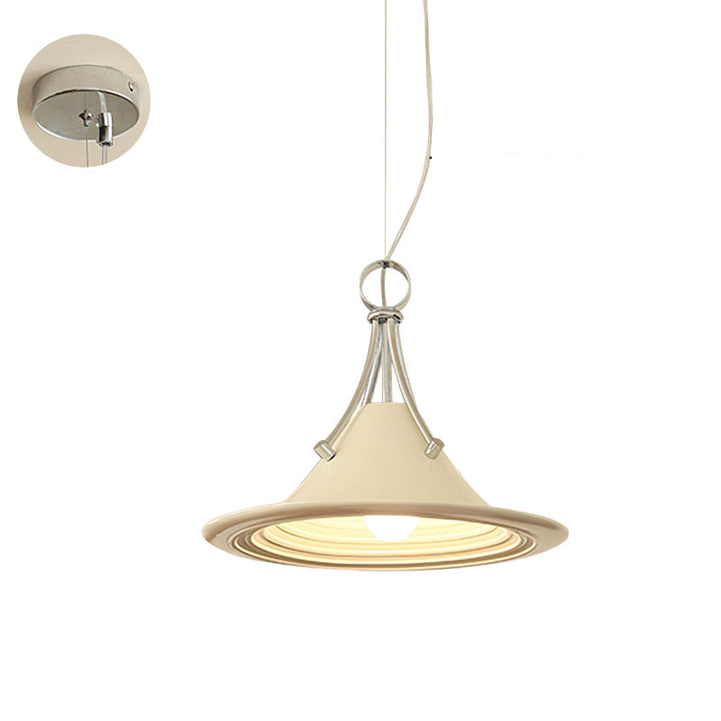 Viraorenne hanglamp van walnootkleur met chrome-afwerking