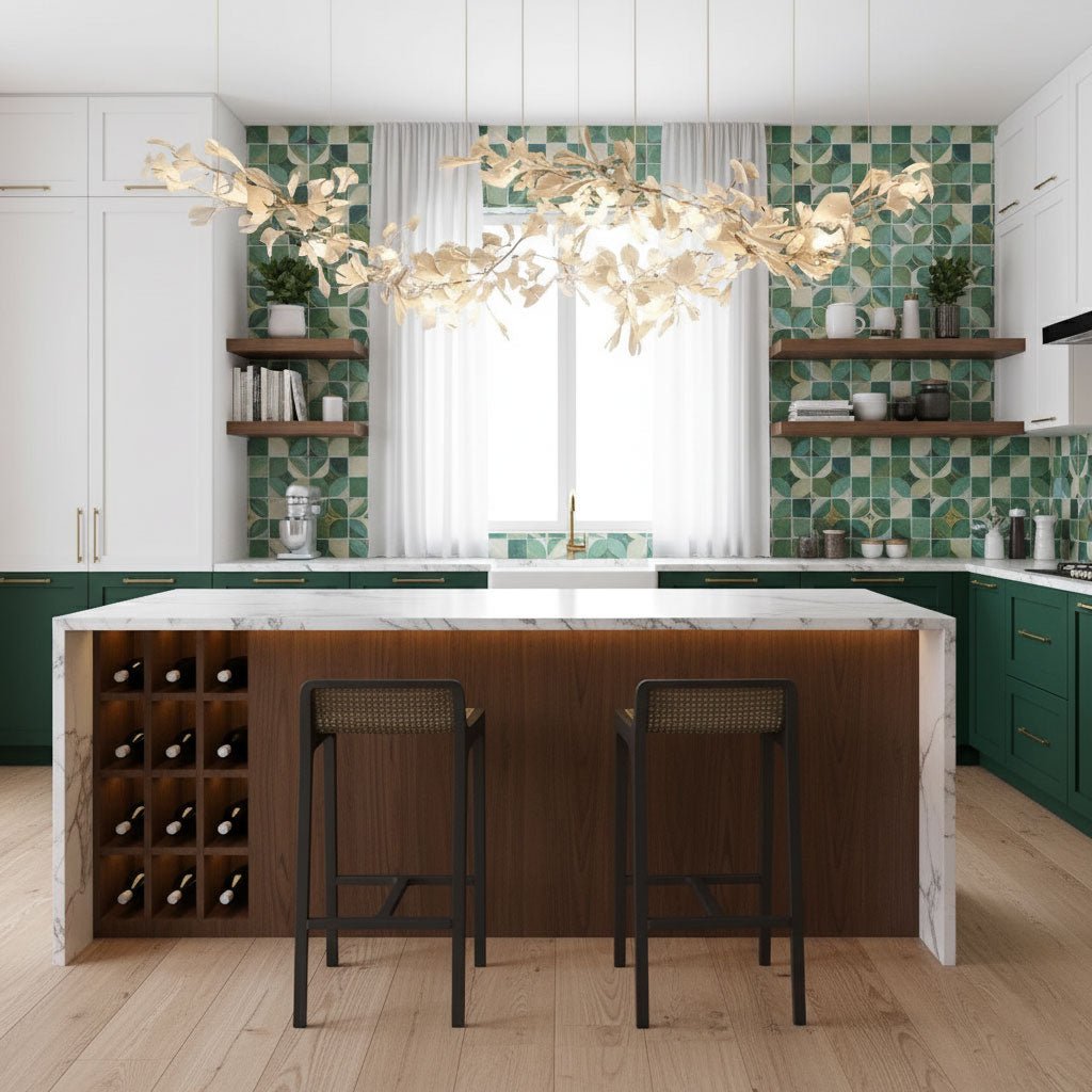 Double-Layer Ginkgo keramische Kroonluchter