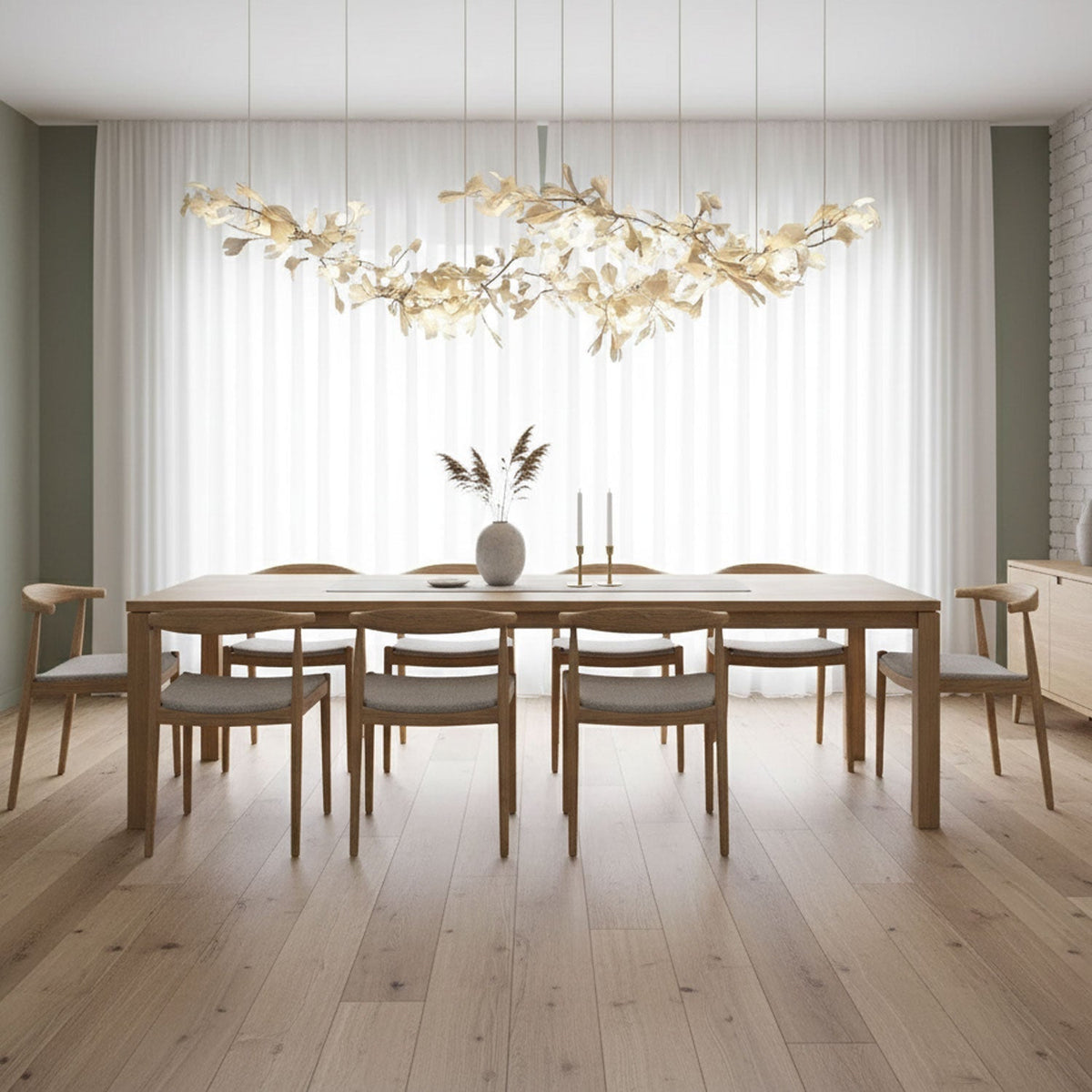 Double-Layer Ginkgo keramische Kroonluchter