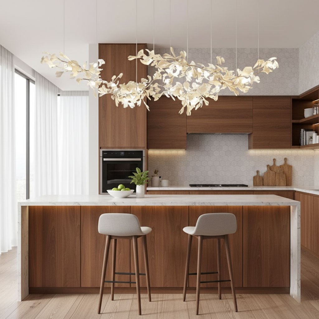 Double-Layer Ginkgo keramische Kroonluchter