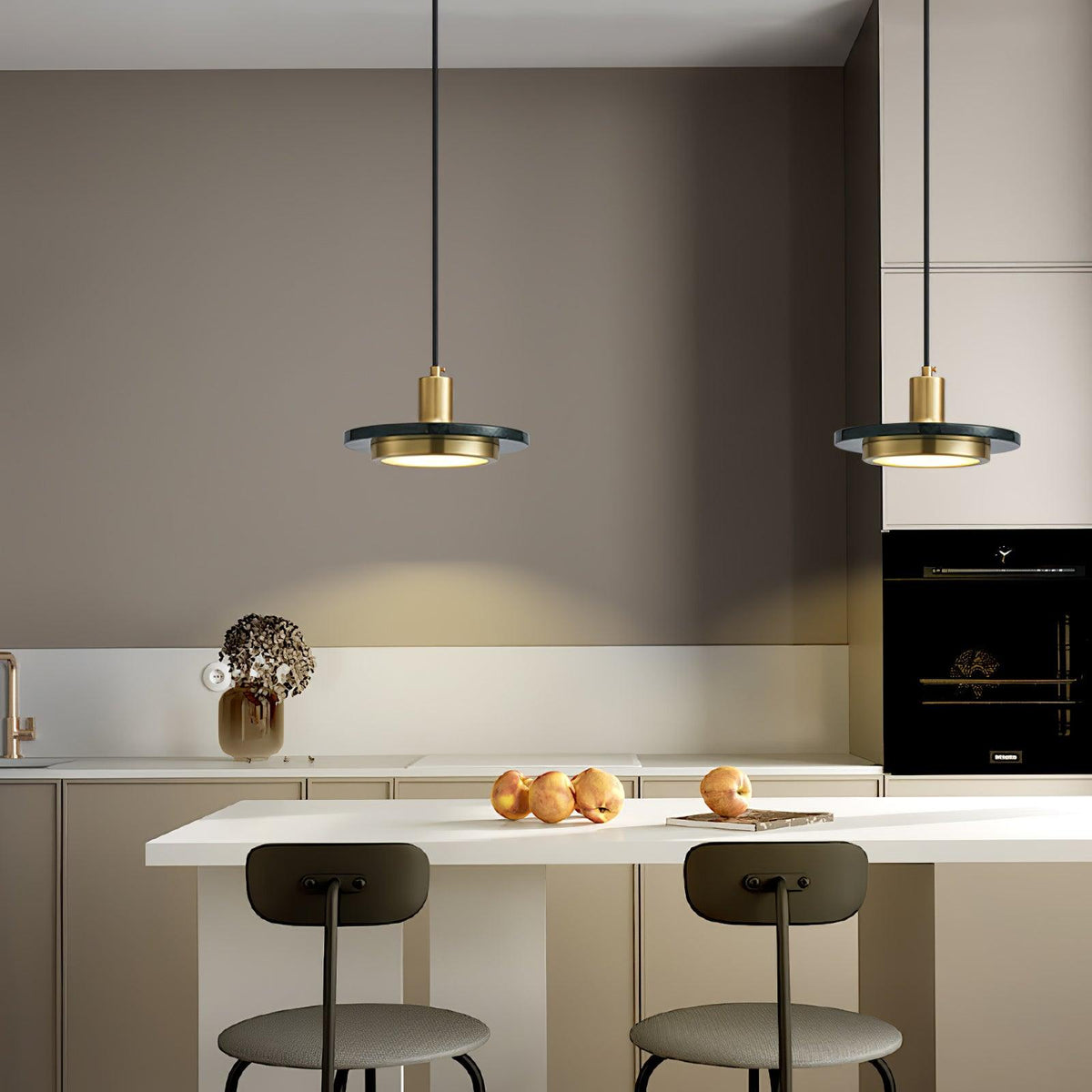 Bram hanglamp marmer dubbele cirkel modern