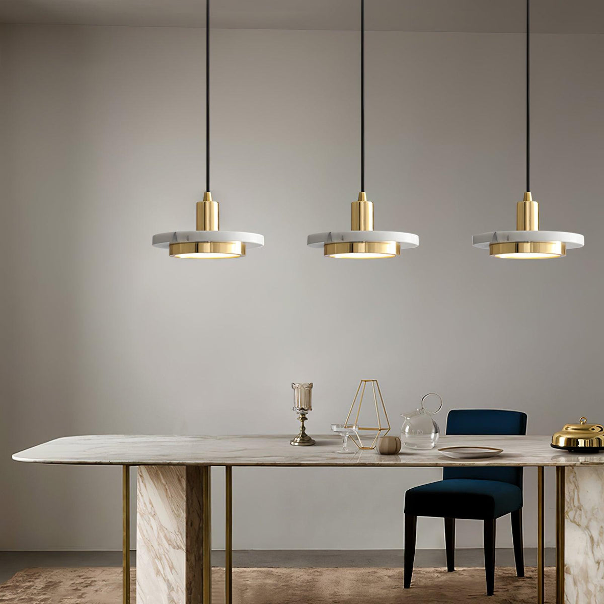 Bram hanglamp marmer dubbele cirkel modern
