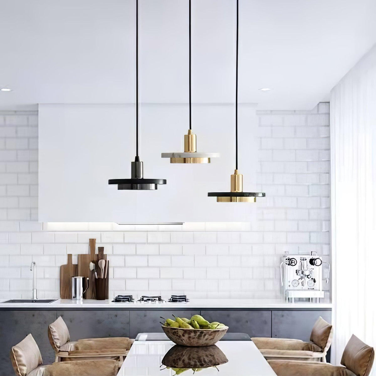 Bram hanglamp marmer dubbele cirkel modern