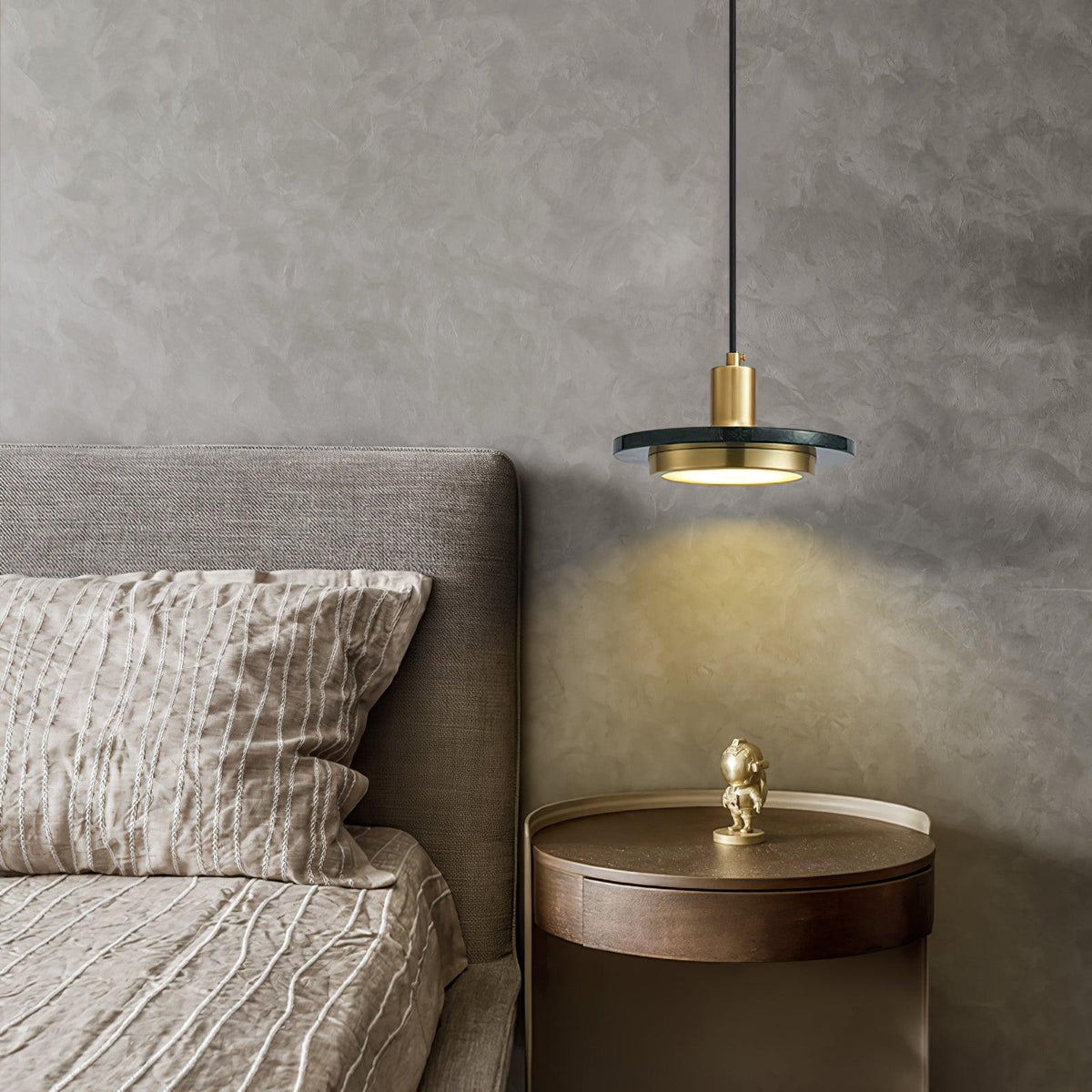 Bram hanglamp marmer dubbele cirkel modern