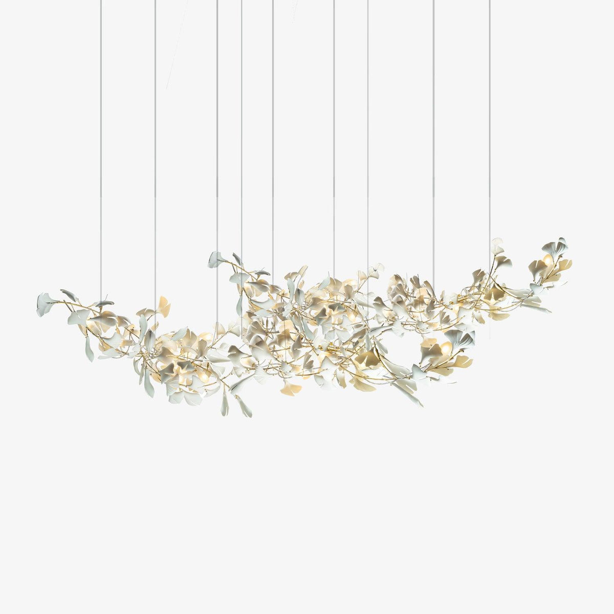 Double-Layer Ginkgo keramische Kroonluchter