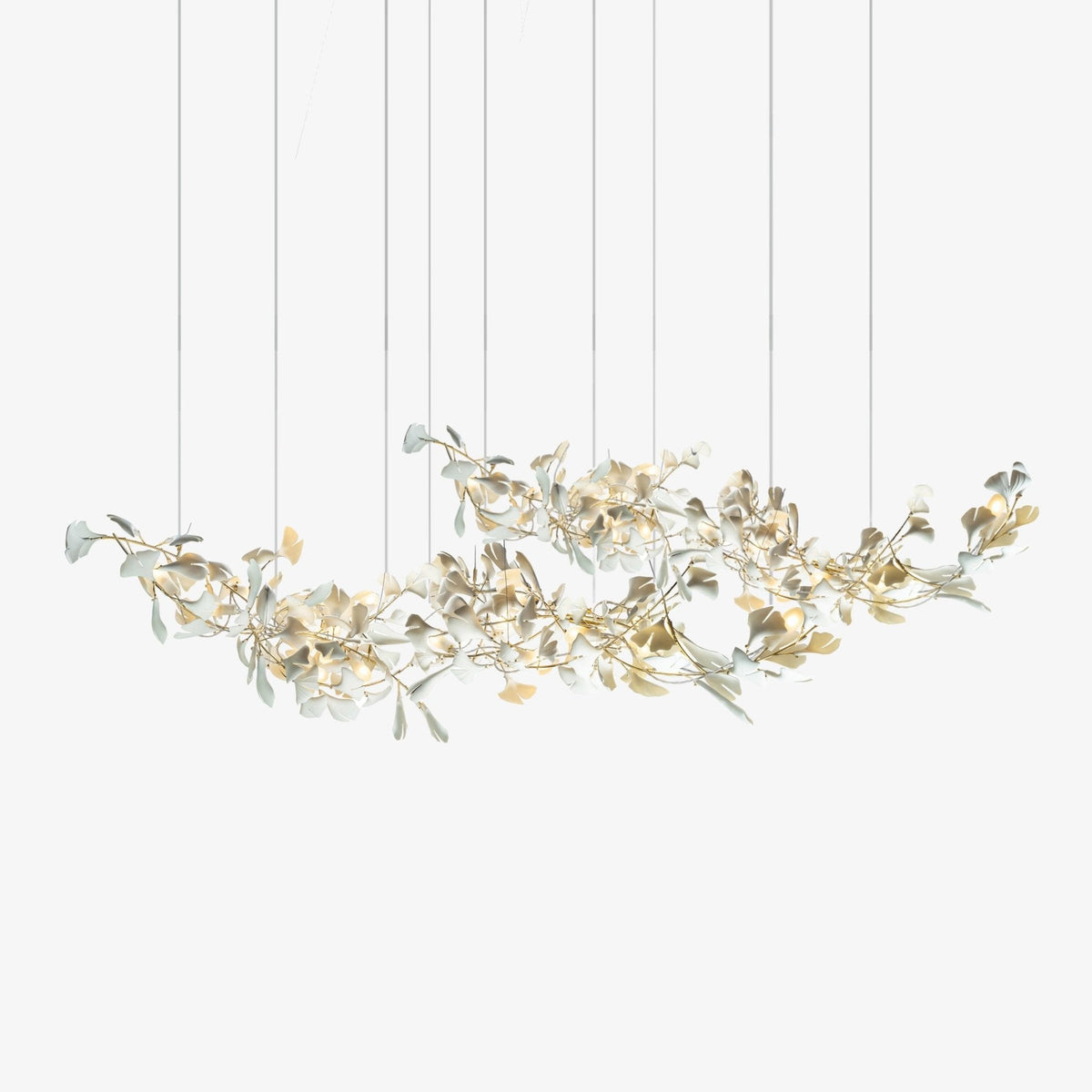 Double-Layer Ginkgo keramische Kroonluchter
