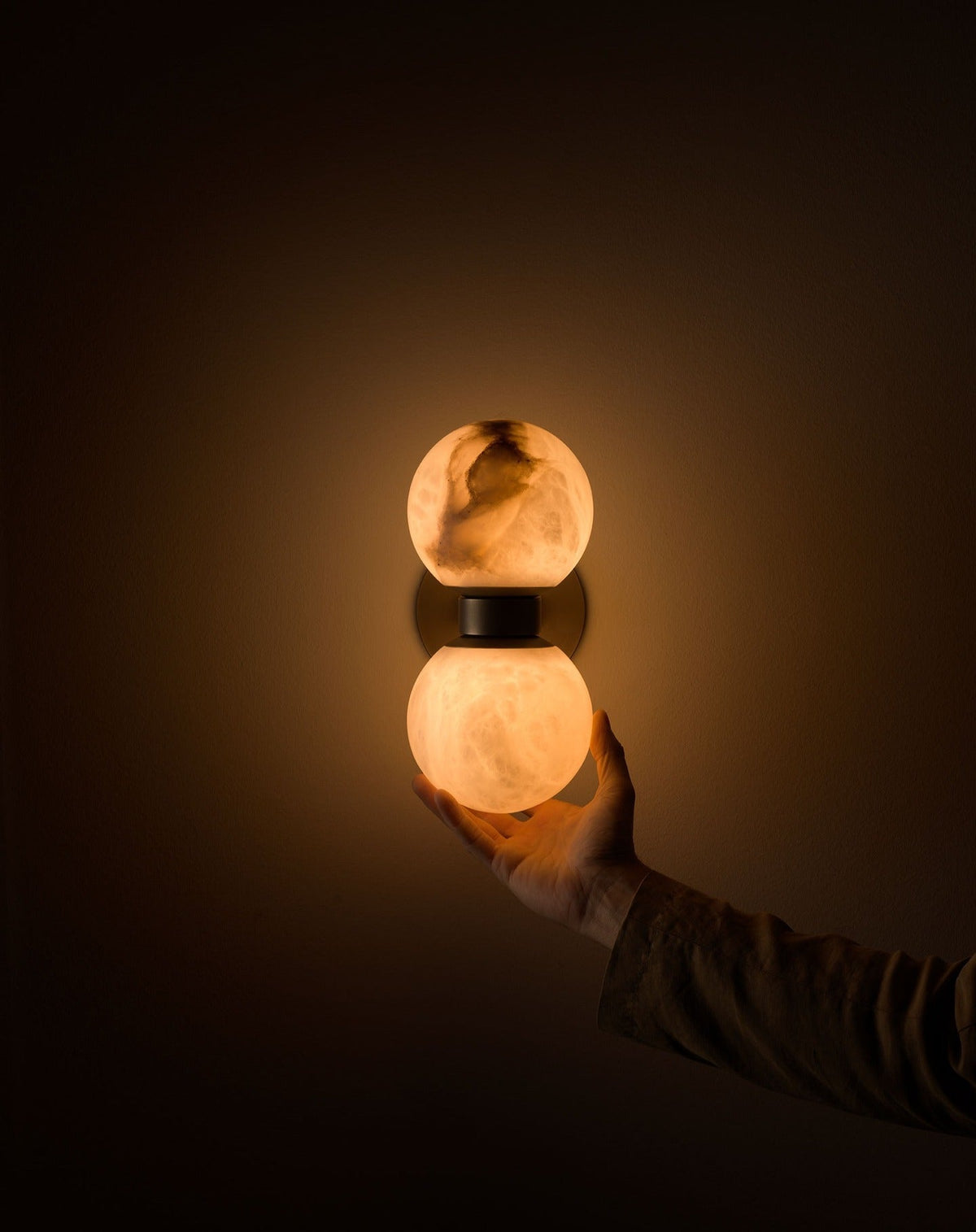Lush bollen albasten wandlamp