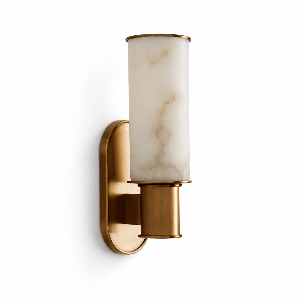 Velmora albasten wandlamp met Goudkleurige Afwerking en Kap