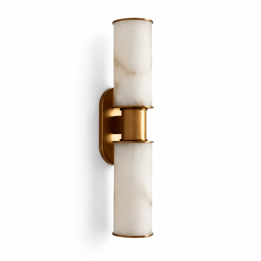 Velmora albasten wandlamp met Goudkleurige Afwerking en Kap
