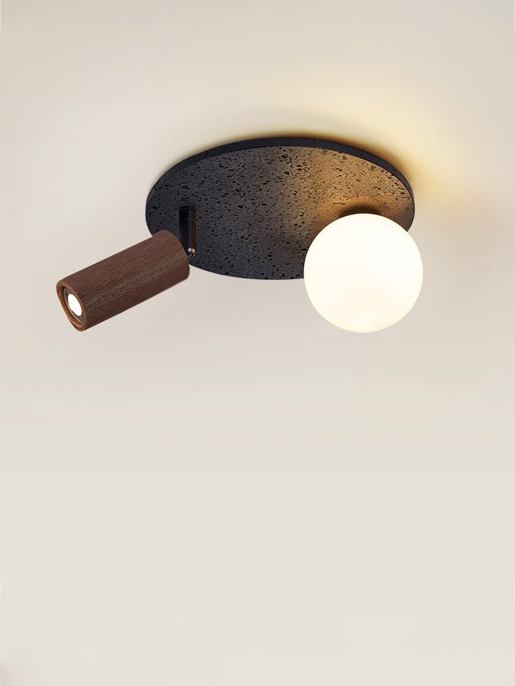 Qule flexibele plafondlamp van zwart travertin