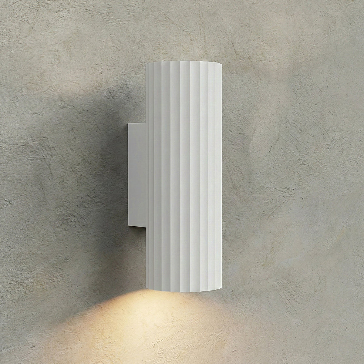 Calenaria wandlamp groen aluminium verticaal geribd minimalistisch slaapkamer gang