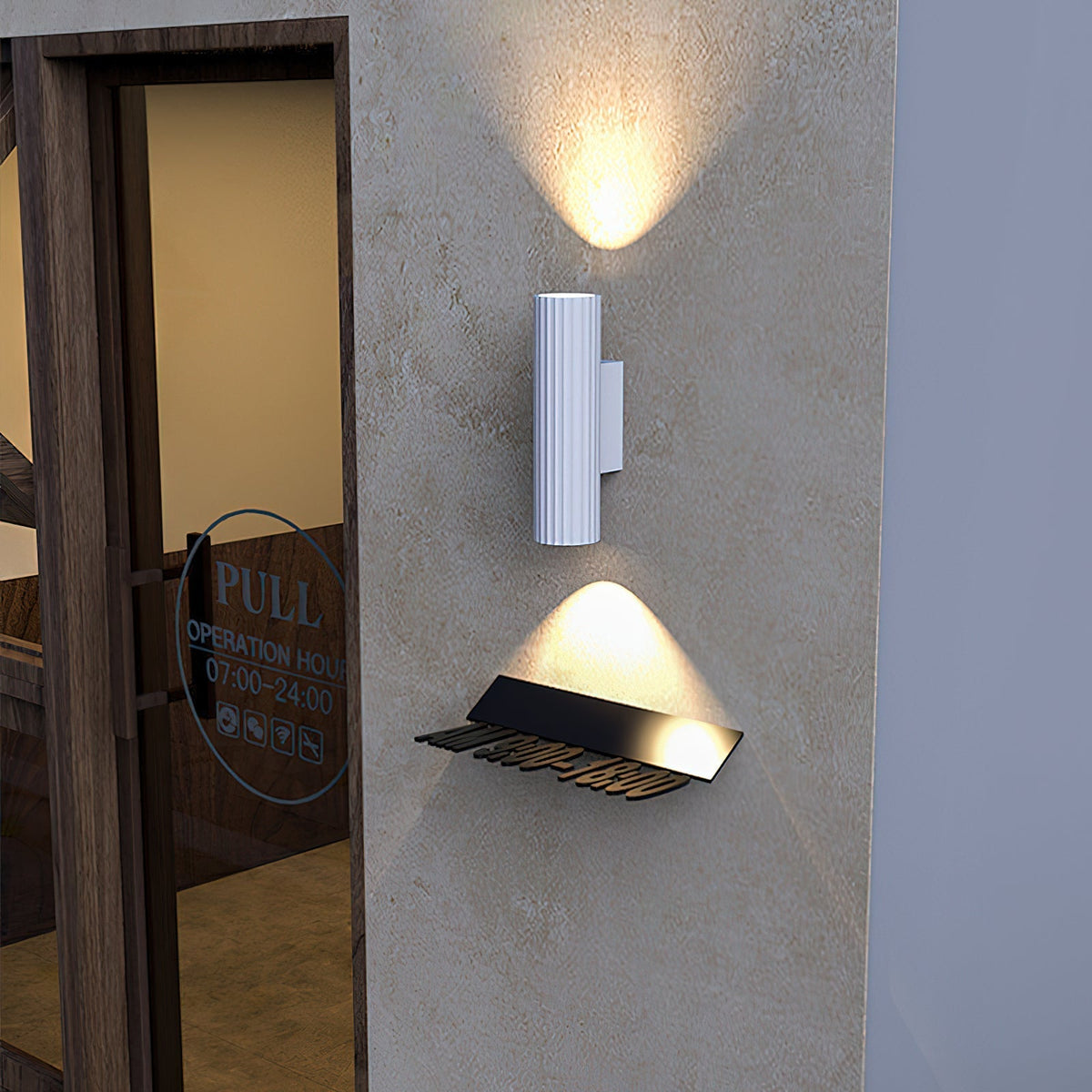 Calenaria wandlamp groen aluminium verticaal geribd minimalistisch slaapkamer gang