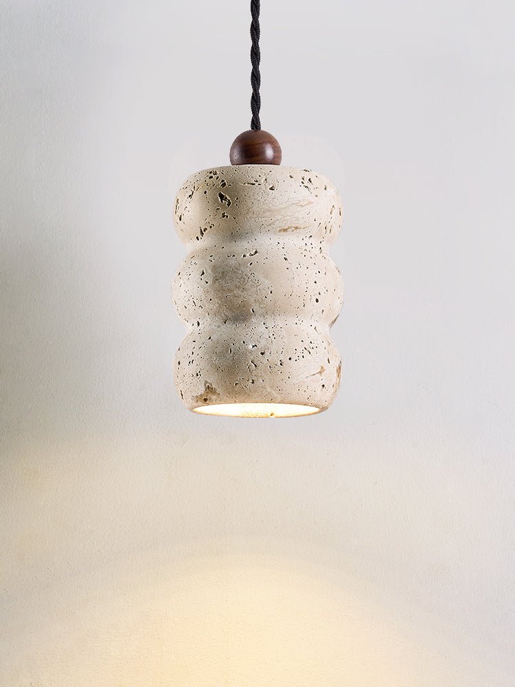 Bors Dune kiezelvormige Geel travertin hanglamp