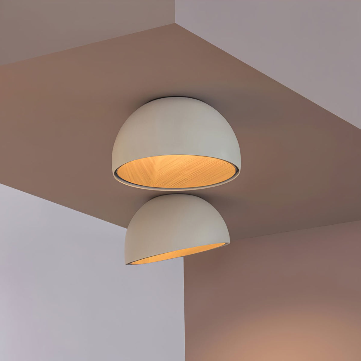Coda plafondlamp Koepel Hout Minimalistisch