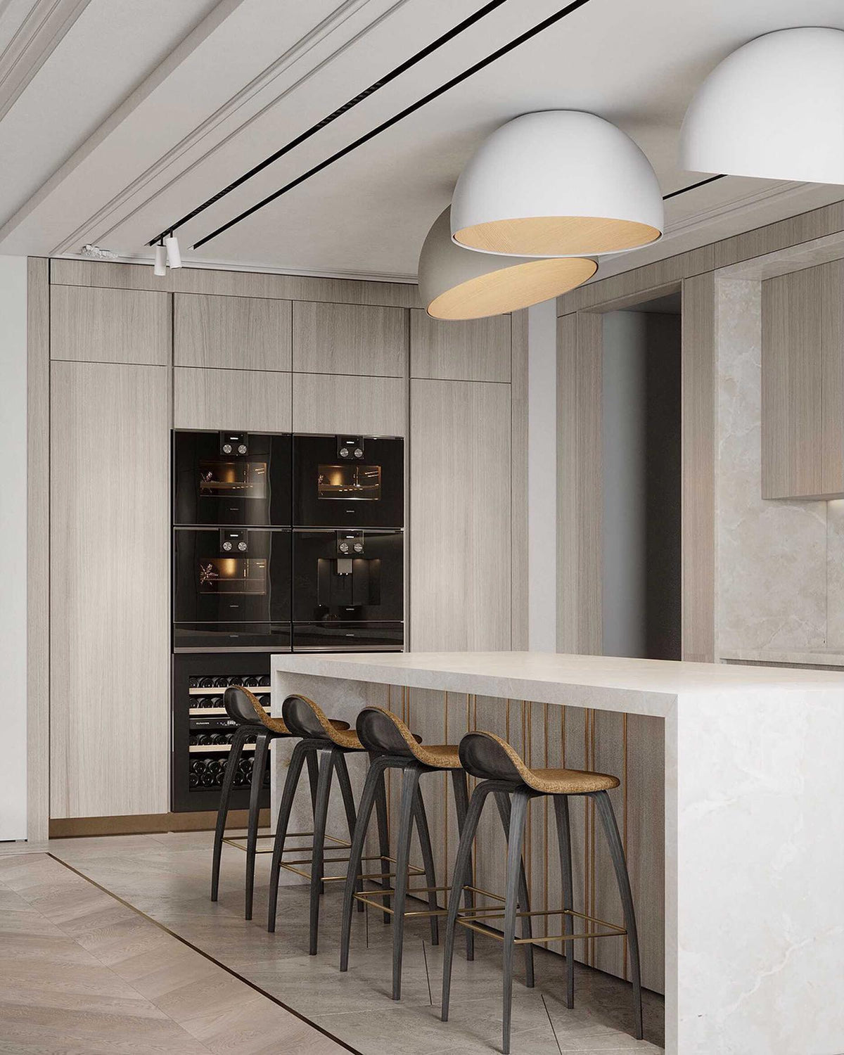 Coda plafondlamp Koepel Hout Minimalistisch