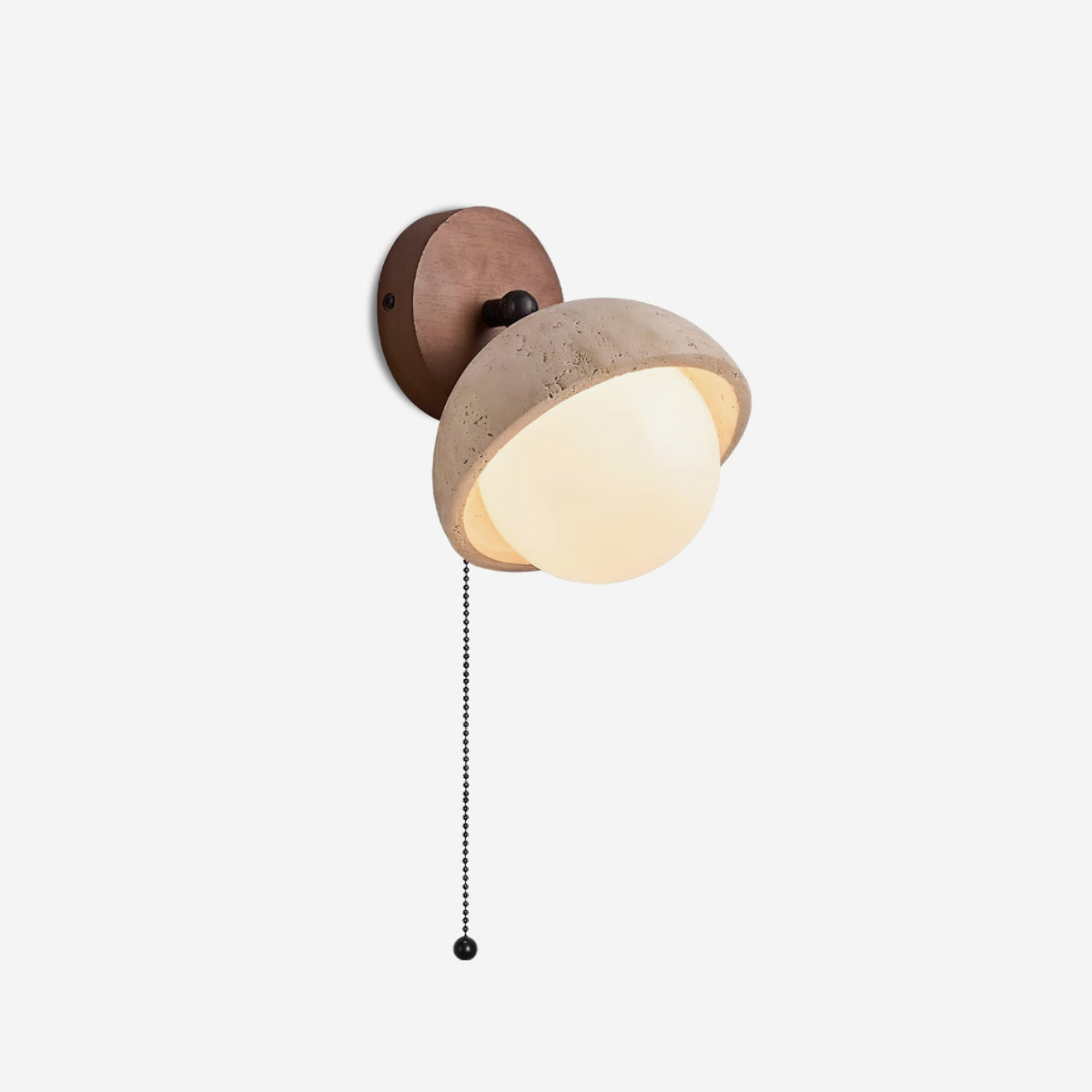 Eala wandlamp met travertin en walnoothout minimalistisch modern