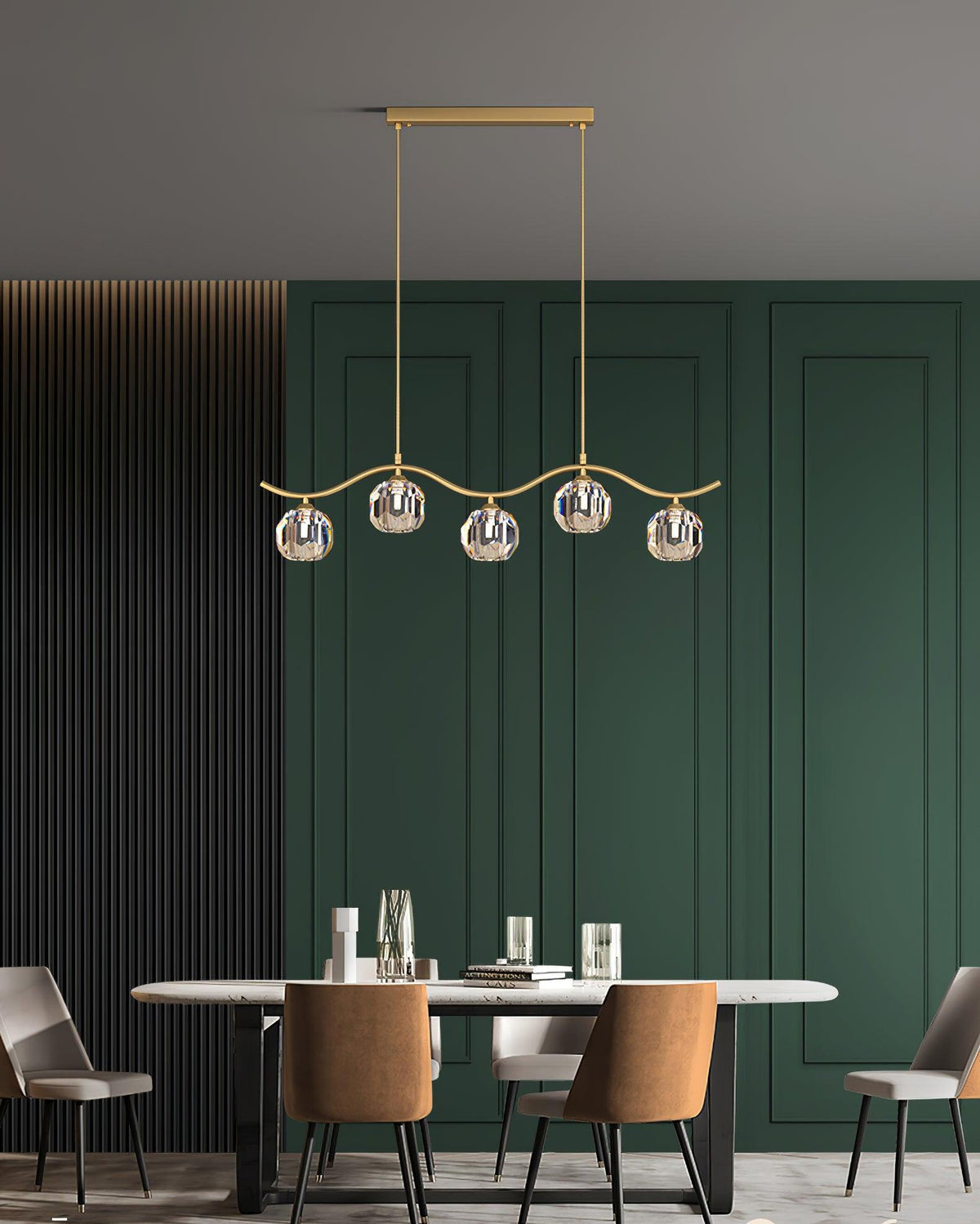 Luxenora Kroonluchter koper en Kristal Geometrisch