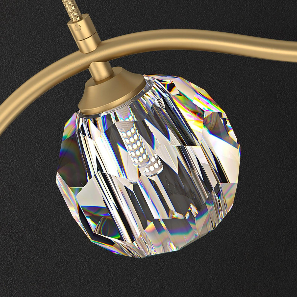 Luxenora Kroonluchter koper en Kristal Geometrisch