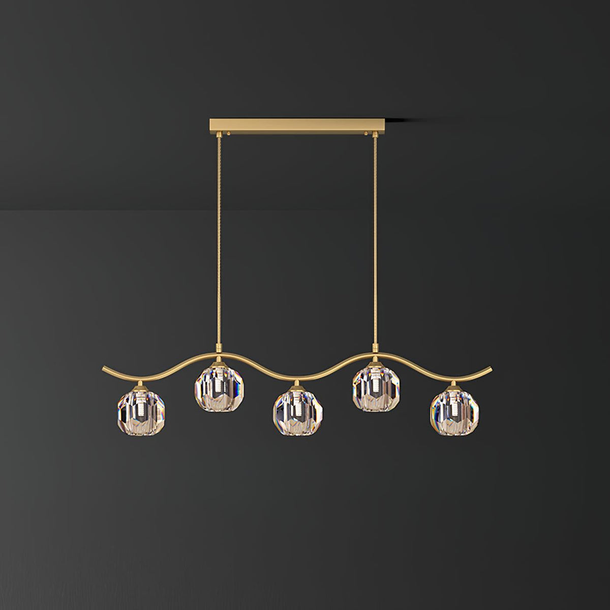 Luxenora Kroonluchter koper en Kristal Geometrisch