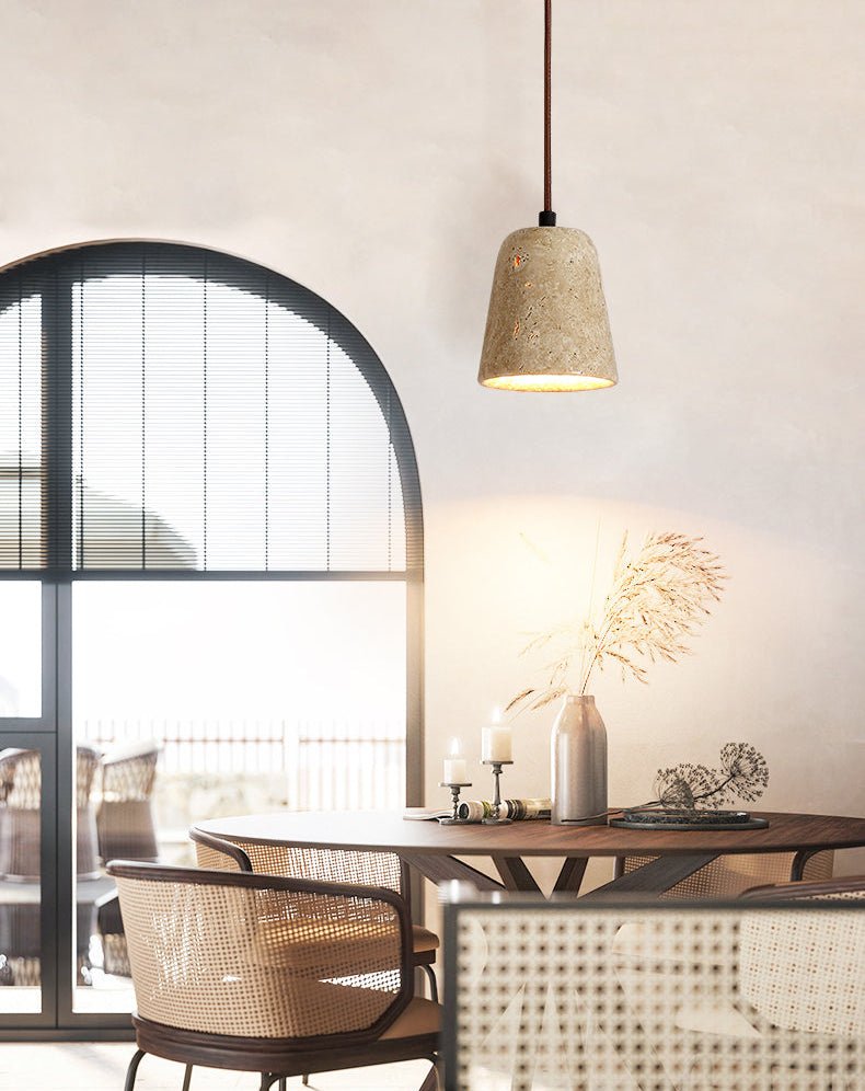 Earthy Geel travertin hanglamp
