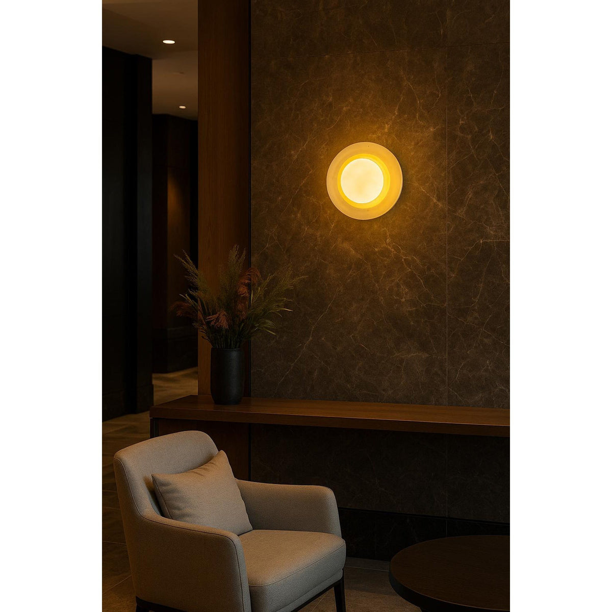 Eclipse wandlamp met marmeren afwerking
