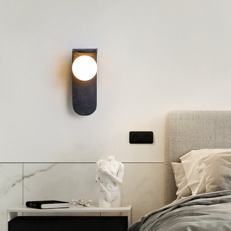 Serelora zwarte travertin wandlamp