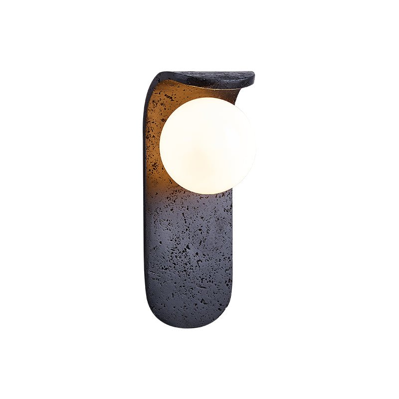 Serelora zwarte travertin wandlamp
